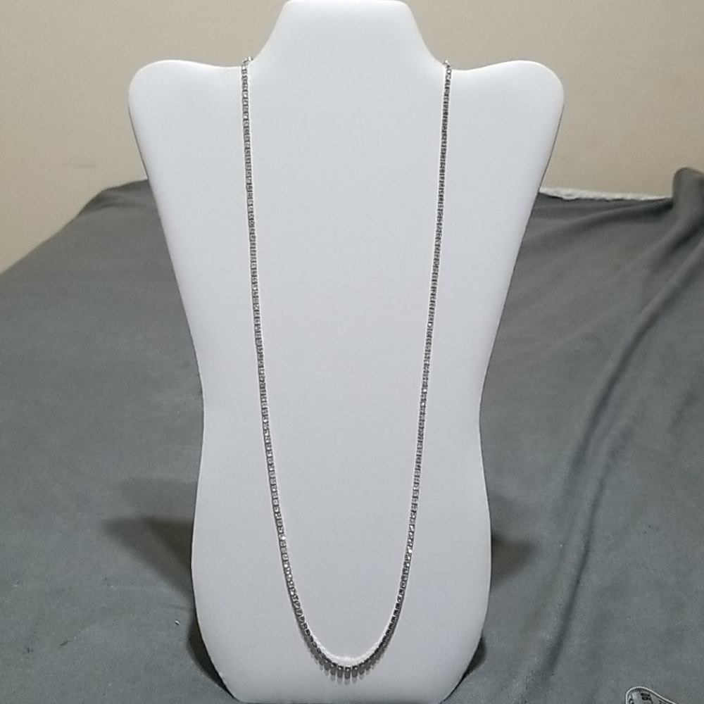 Long Silver CZ Chain - Picture 5 of 6